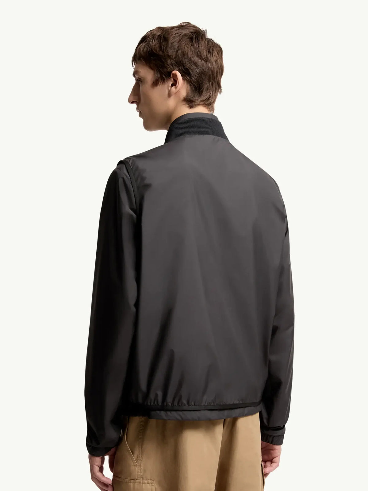 Moncler Charcoal Grey Lightweight Zip-Up Windbreaker Jacket