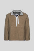 Canada Goose Beige Half-Zip Fleece Pullover with Contrast Panels