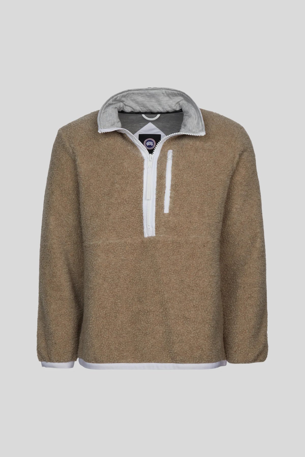 Canada Goose Beige Half-Zip Fleece Pullover with Contrast Panels