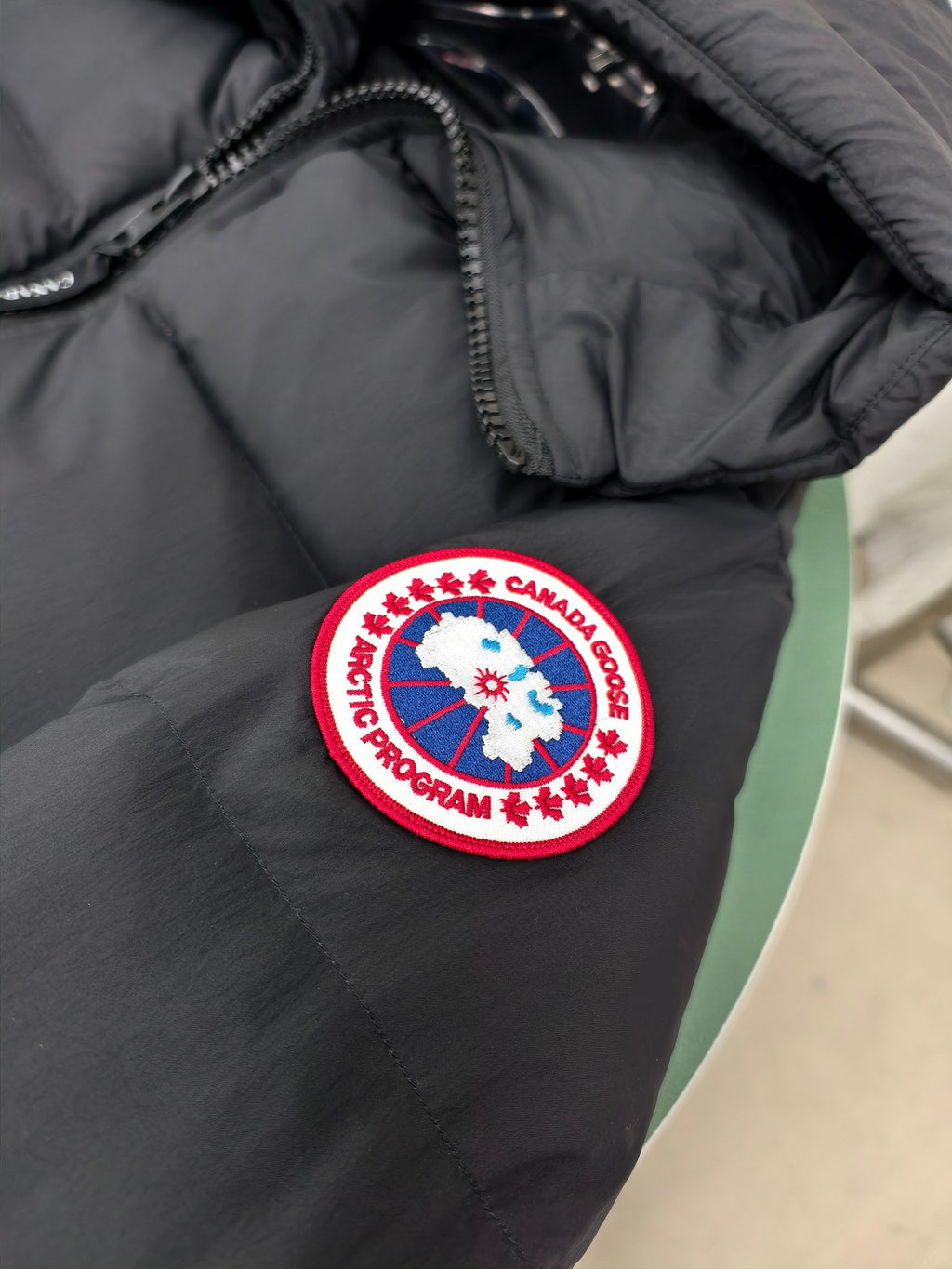 Canada Goose Black Mid-Length Hooded Down Puffer Coat