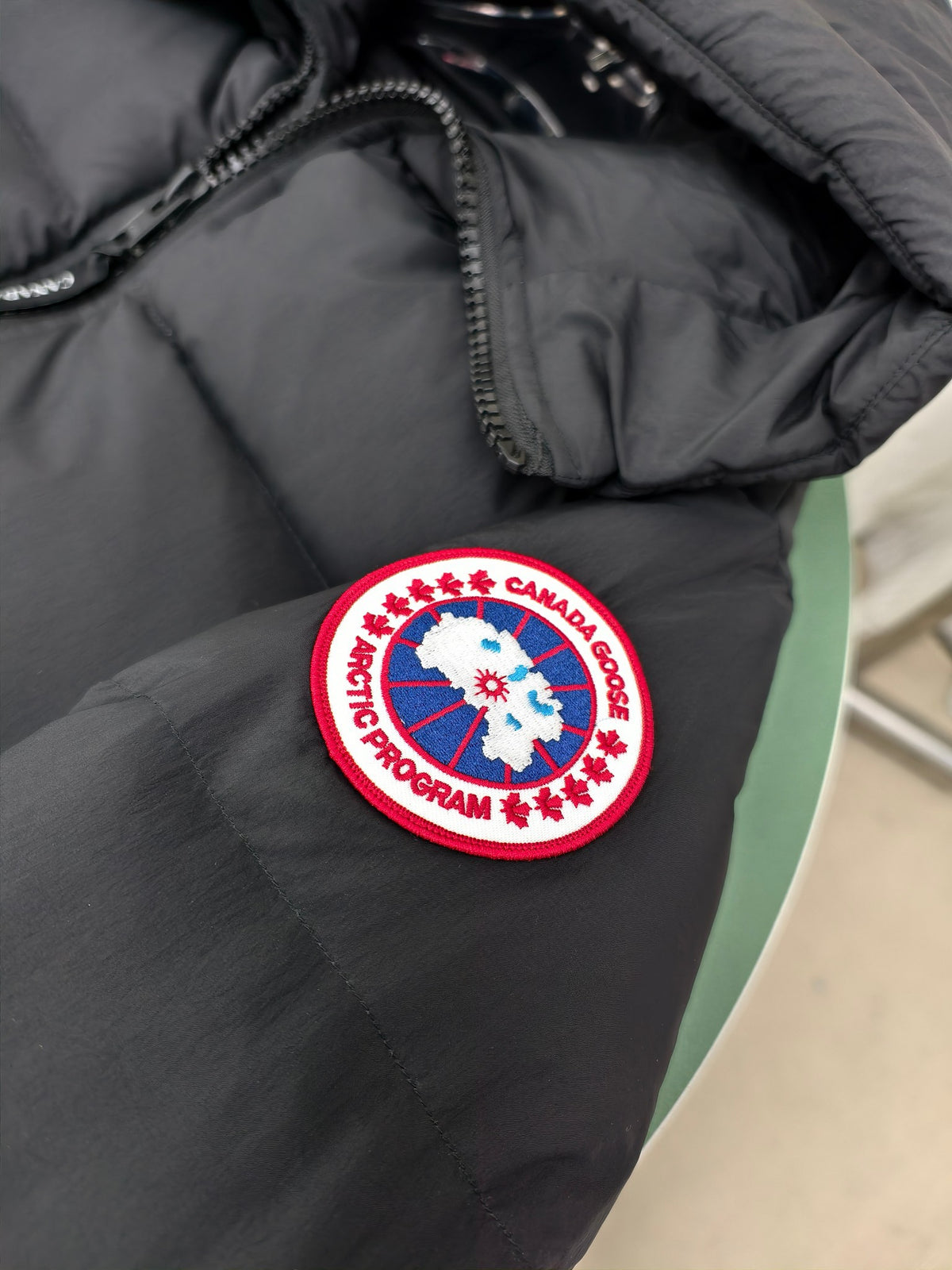 Canada Goose Black Mid-Length Hooded Down Puffer Coat