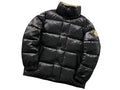 Moncler Black Glossy Stand-Collar Diamond-Quilted Down Jacket