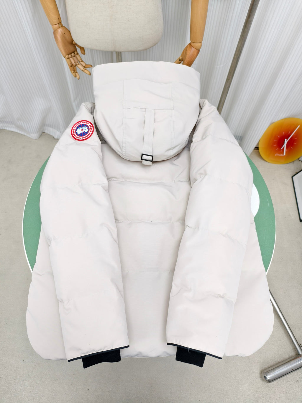 Canada Goose White Expedition Parka with Fur-Trimmed Hood