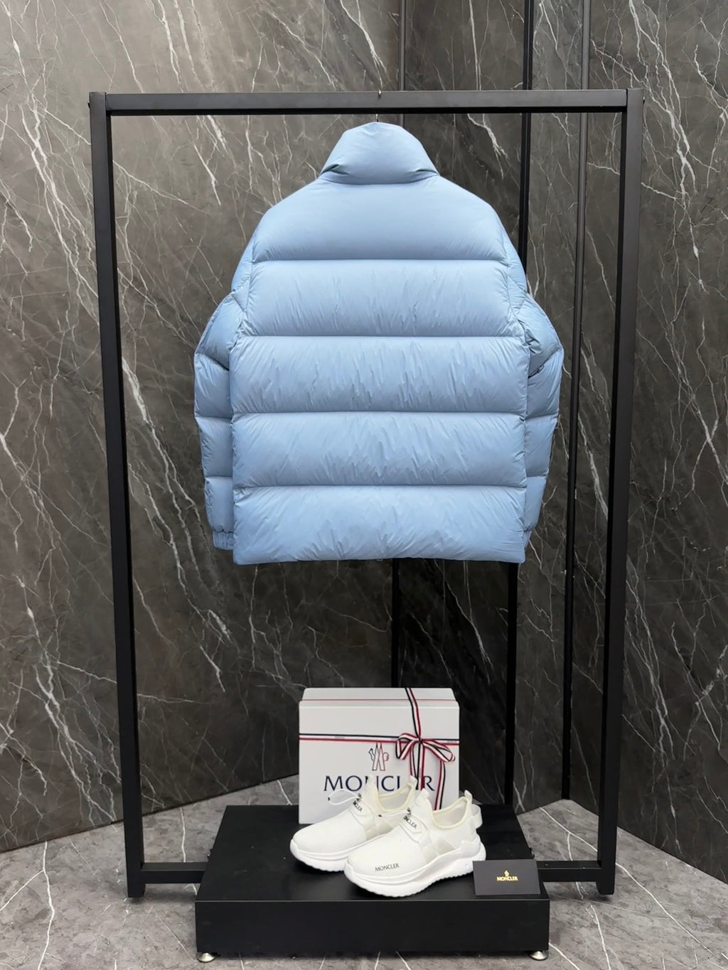 Moncler Light Blue Short Down Puffer Jacket
