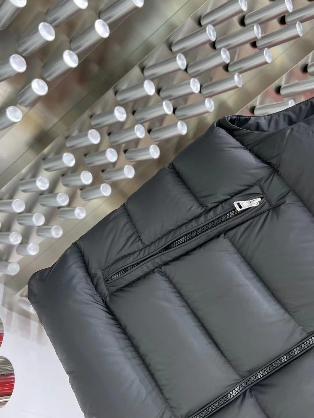 Moncler Dark Grey Hooded Down Puffer Vest