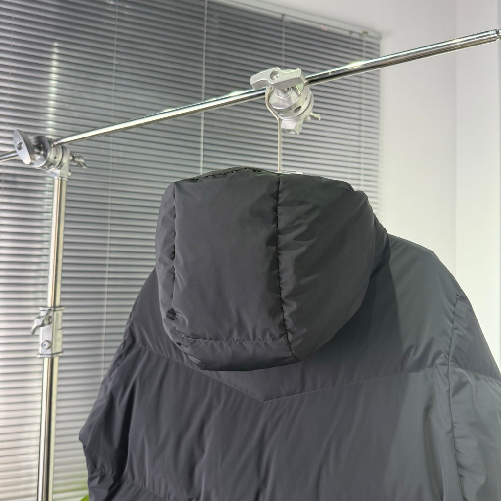 Moncler Grenoble Charcoal Oversized Hooded Down Puffer Jacket