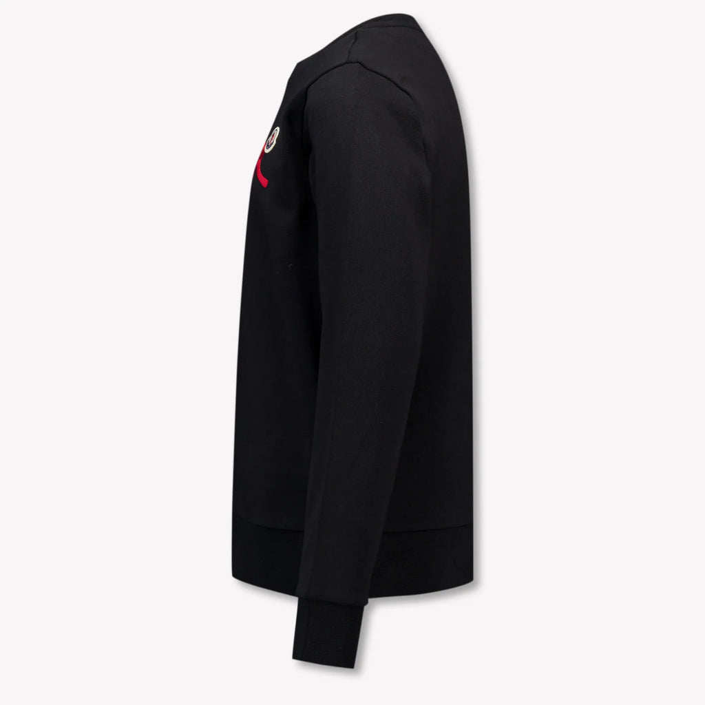 Moncler Black Brushstroke Logo Crewneck Sweatshirt