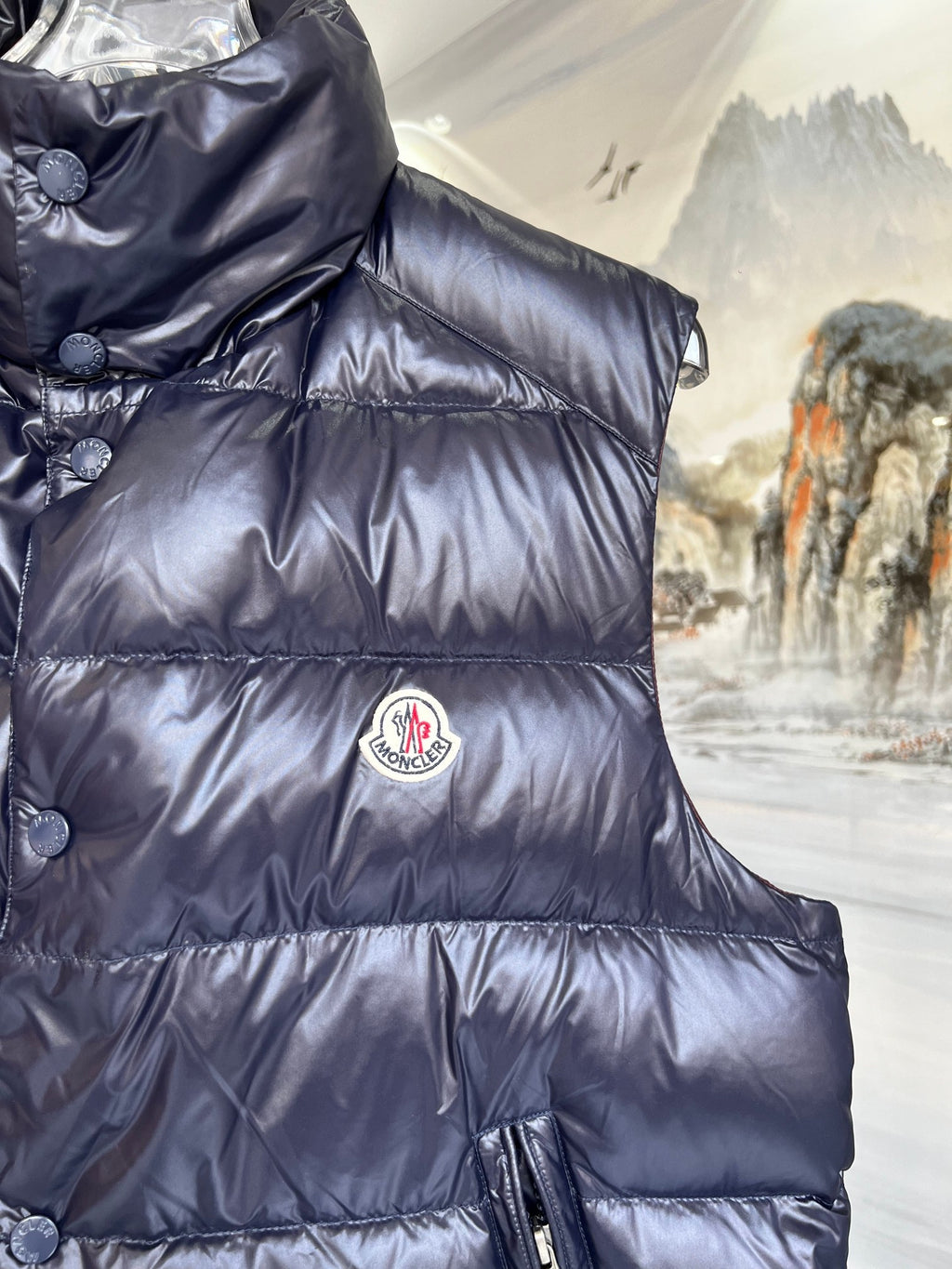 Moncler Navy Blue Down Puffer Vest