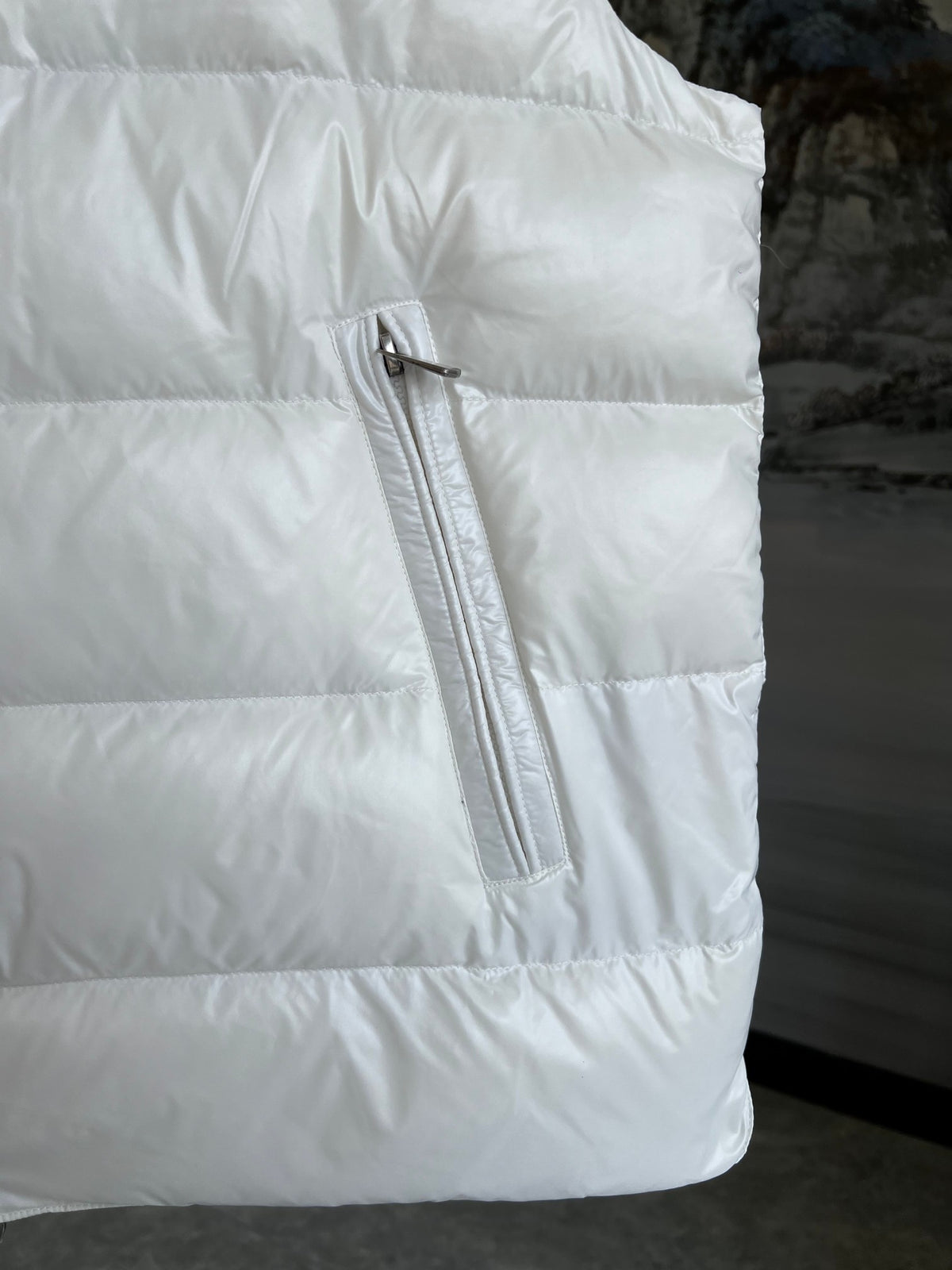 Moncler White Down Puffer Vest