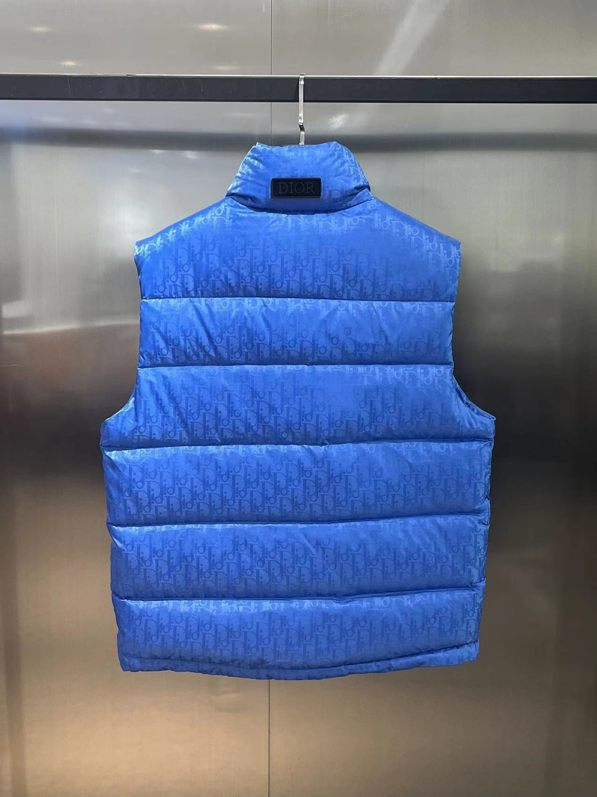 Dior Royal Blue Oblique Monogram Down Puffer Vest