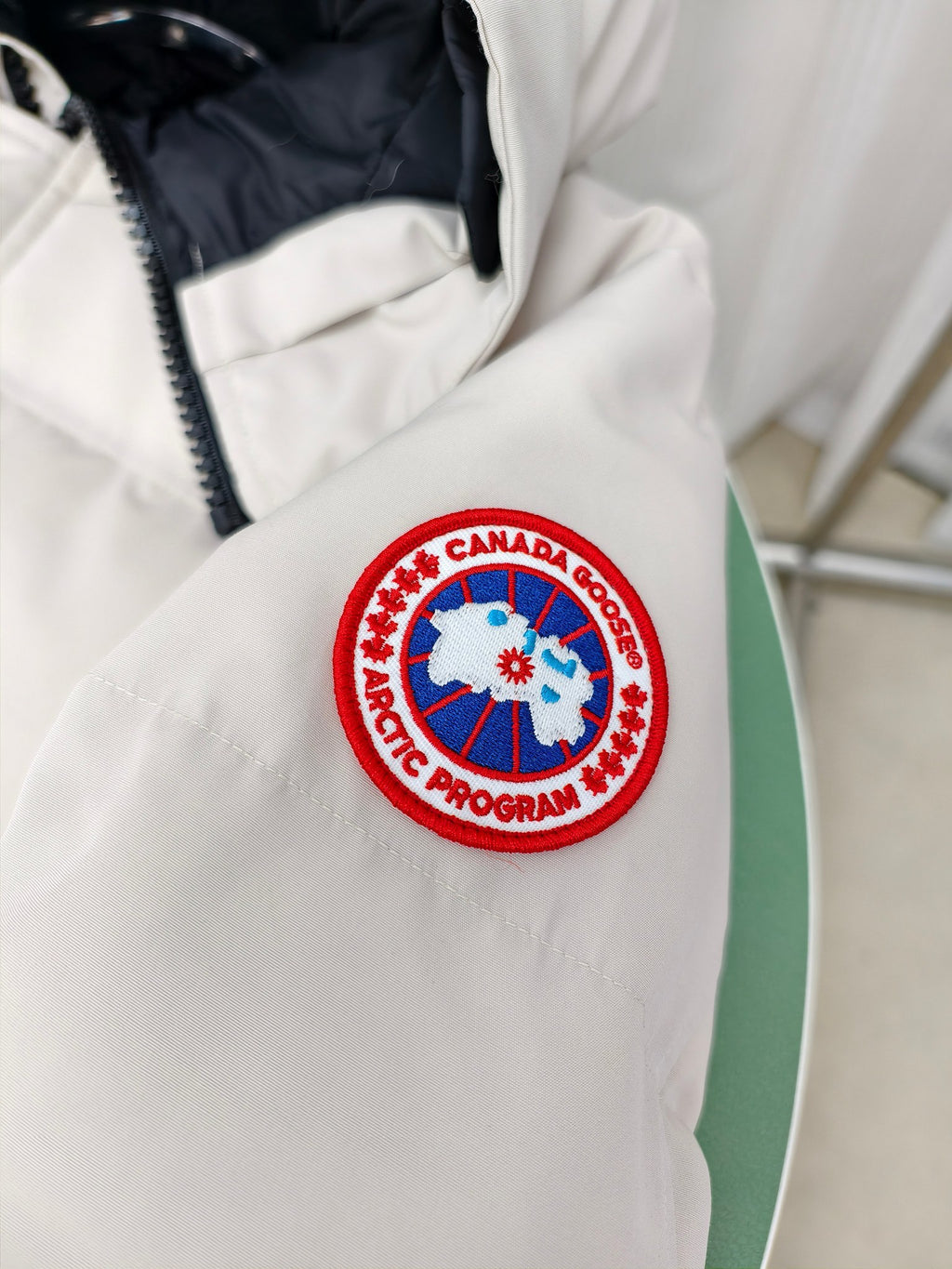 Canada Goose White Expedition Parka with Fur-Trimmed Hood