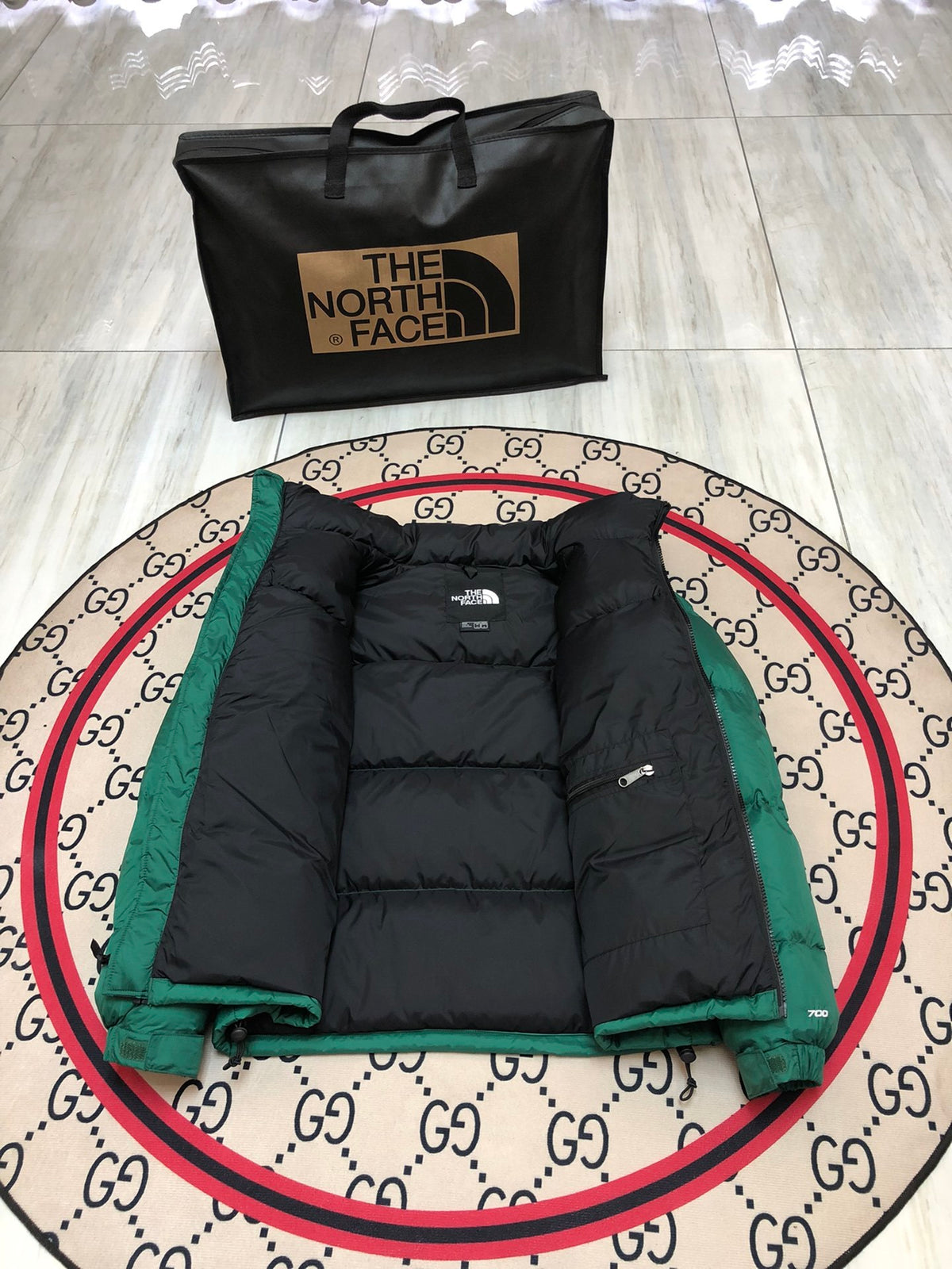 The North Face Teal Nuptse 700-Fill Down Puffer Jacket