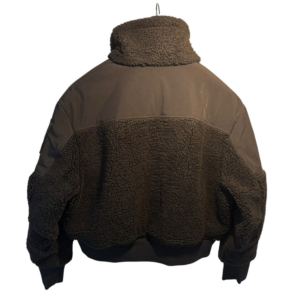 Moose Knuckles Dark Brown Nellis Cropped Sherpa Bomber Jacket