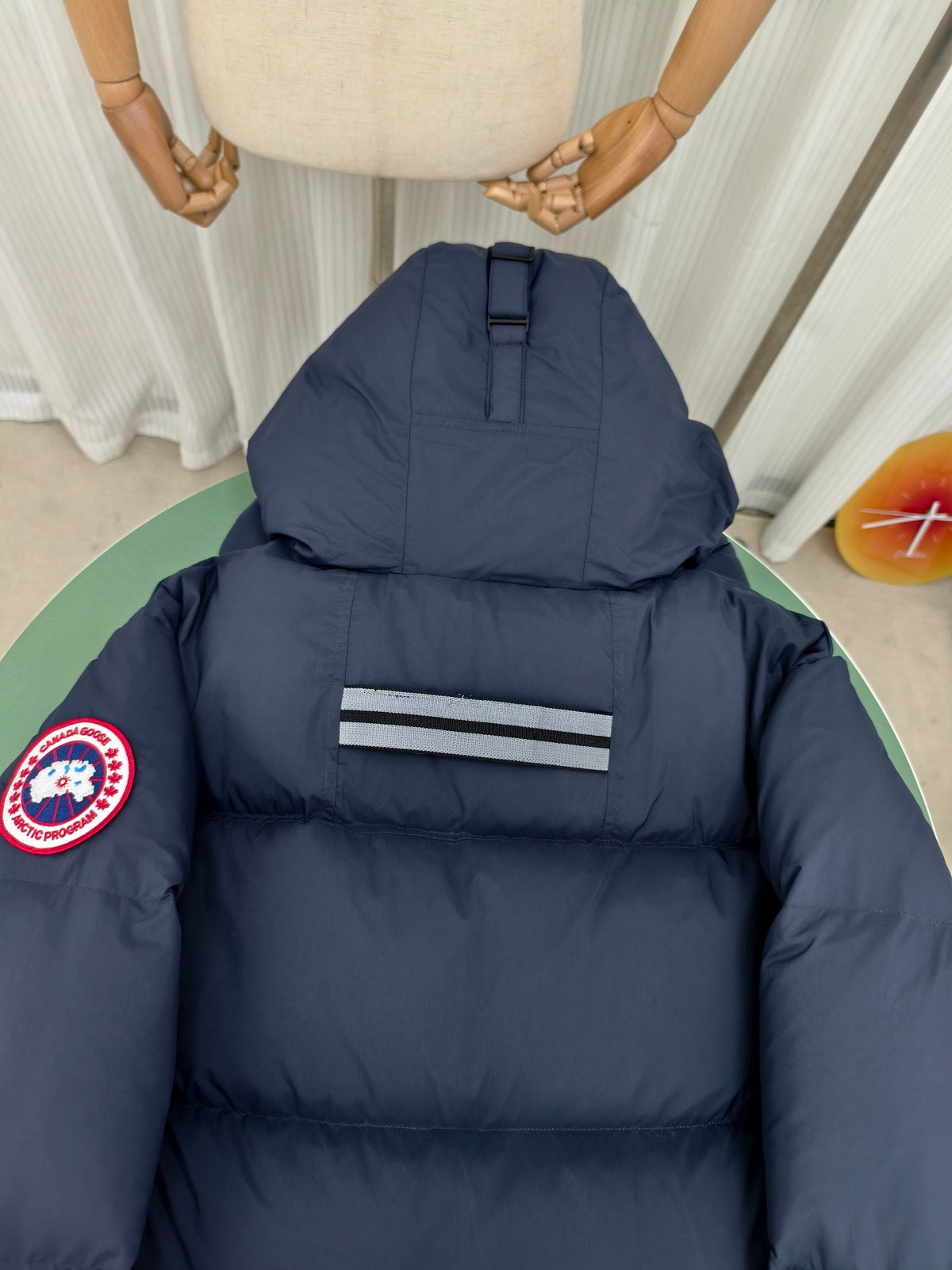 Canada Goose Navy Blue Mid-Length Hooded Down Puffer Coat