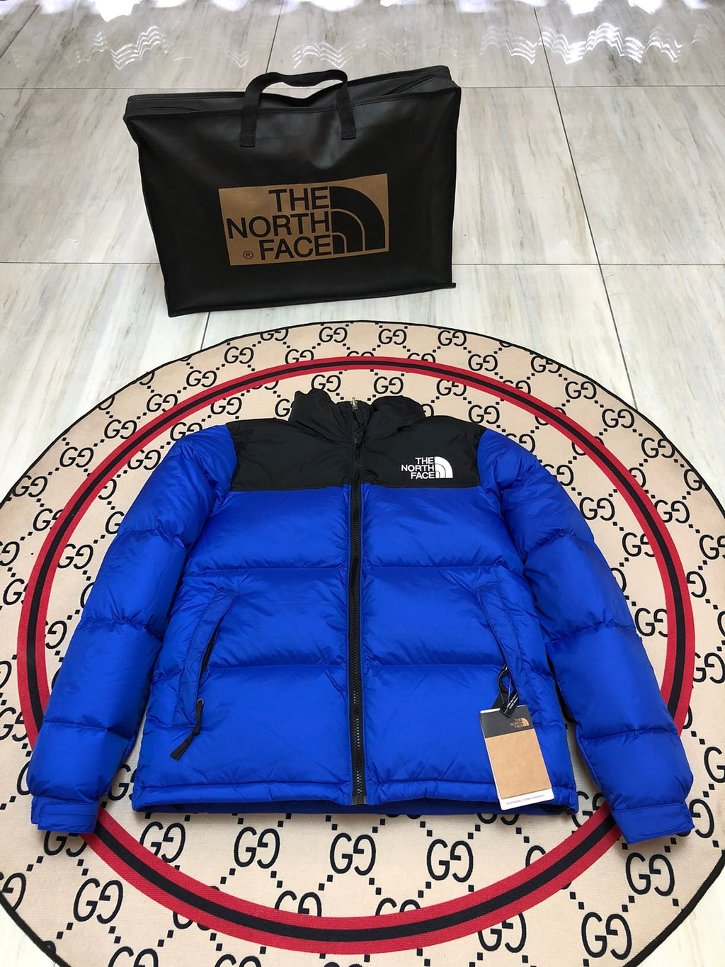 The North Face Teal Nuptse 700-Fill Down Puffer Jacket