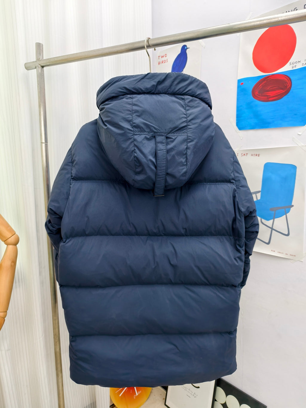 Canada Goose Navy Blue Mid-Length Hooded Down Puffer Coat