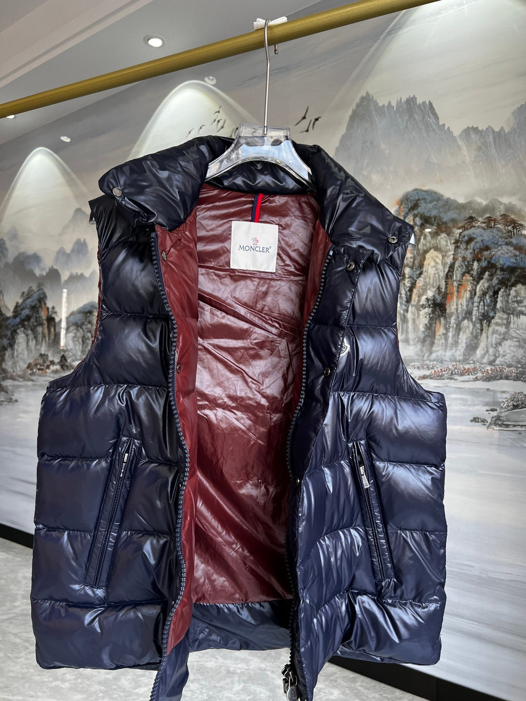 Moncler Navy Blue Down Puffer Vest