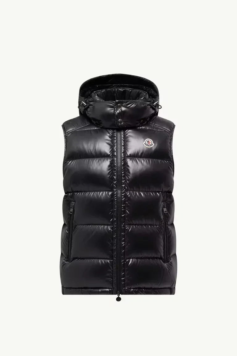 Moncler Hooded Down Vest — Black