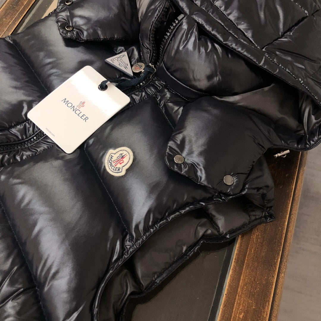 Moncler Black Hooded Down Puffer Vest