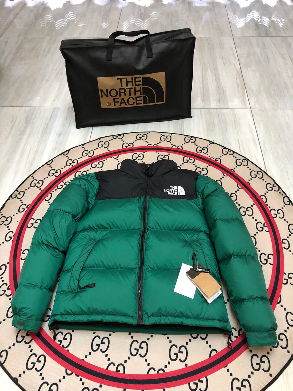 The North Face Teal Nuptse 700-Fill Down Puffer Jacket