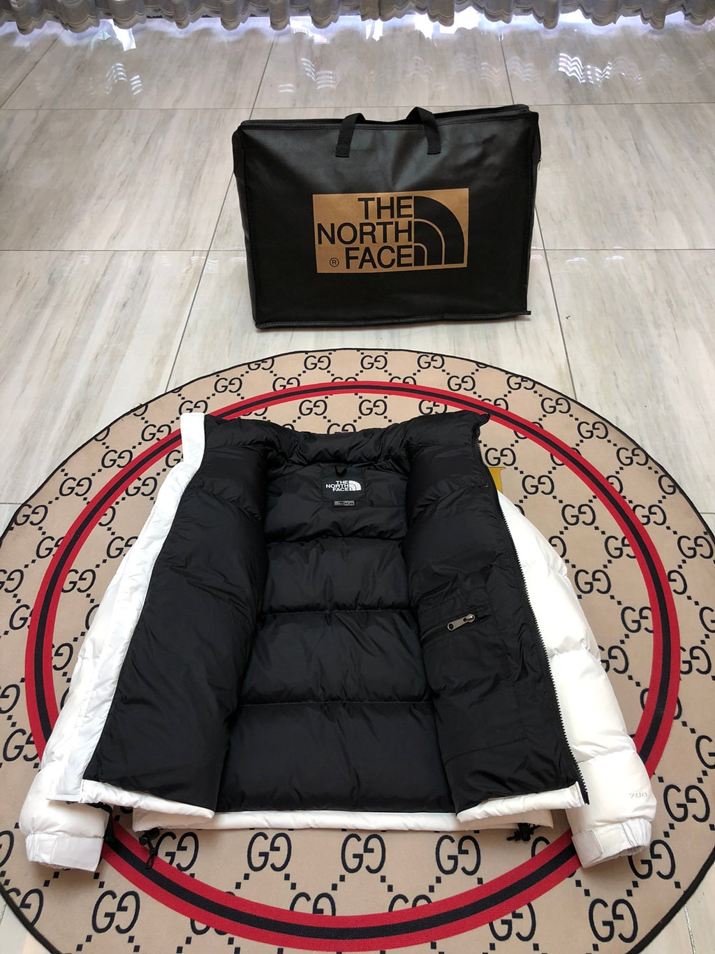 The North Face Teal Nuptse 700-Fill Down Puffer Jacket