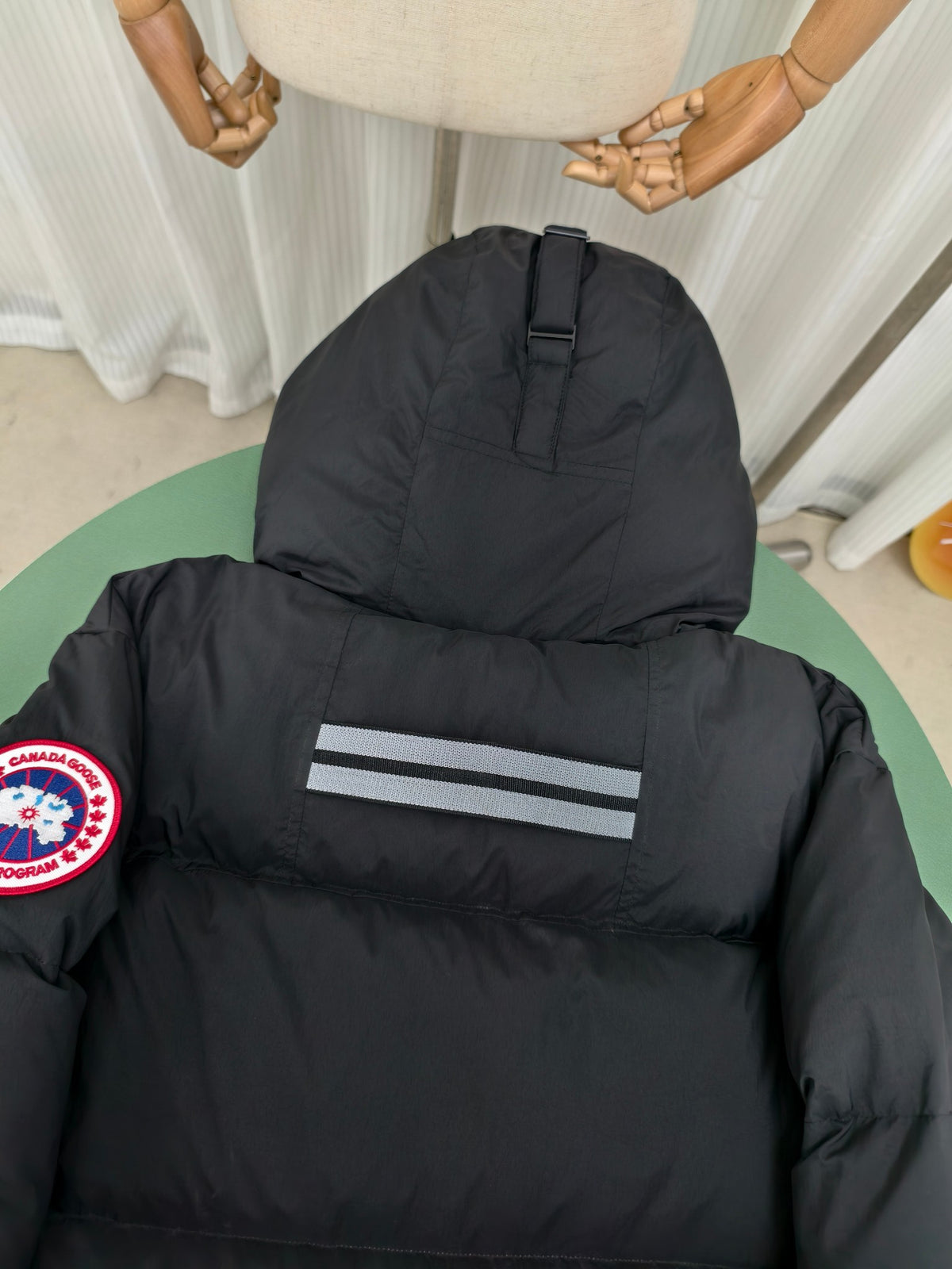 Canada Goose Black Mid-Length Hooded Down Puffer Coat