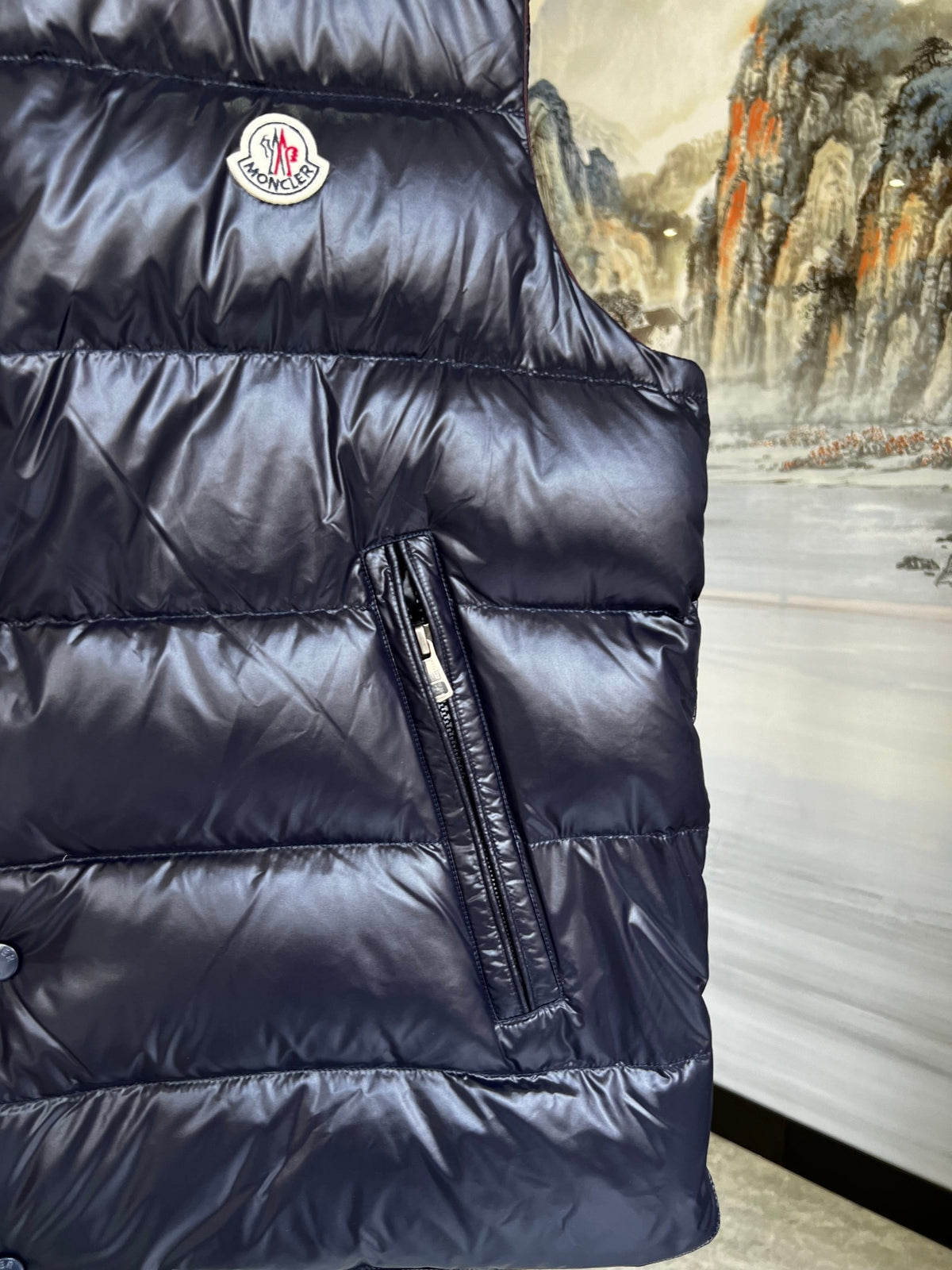 Moncler Navy Blue Down Puffer Vest
