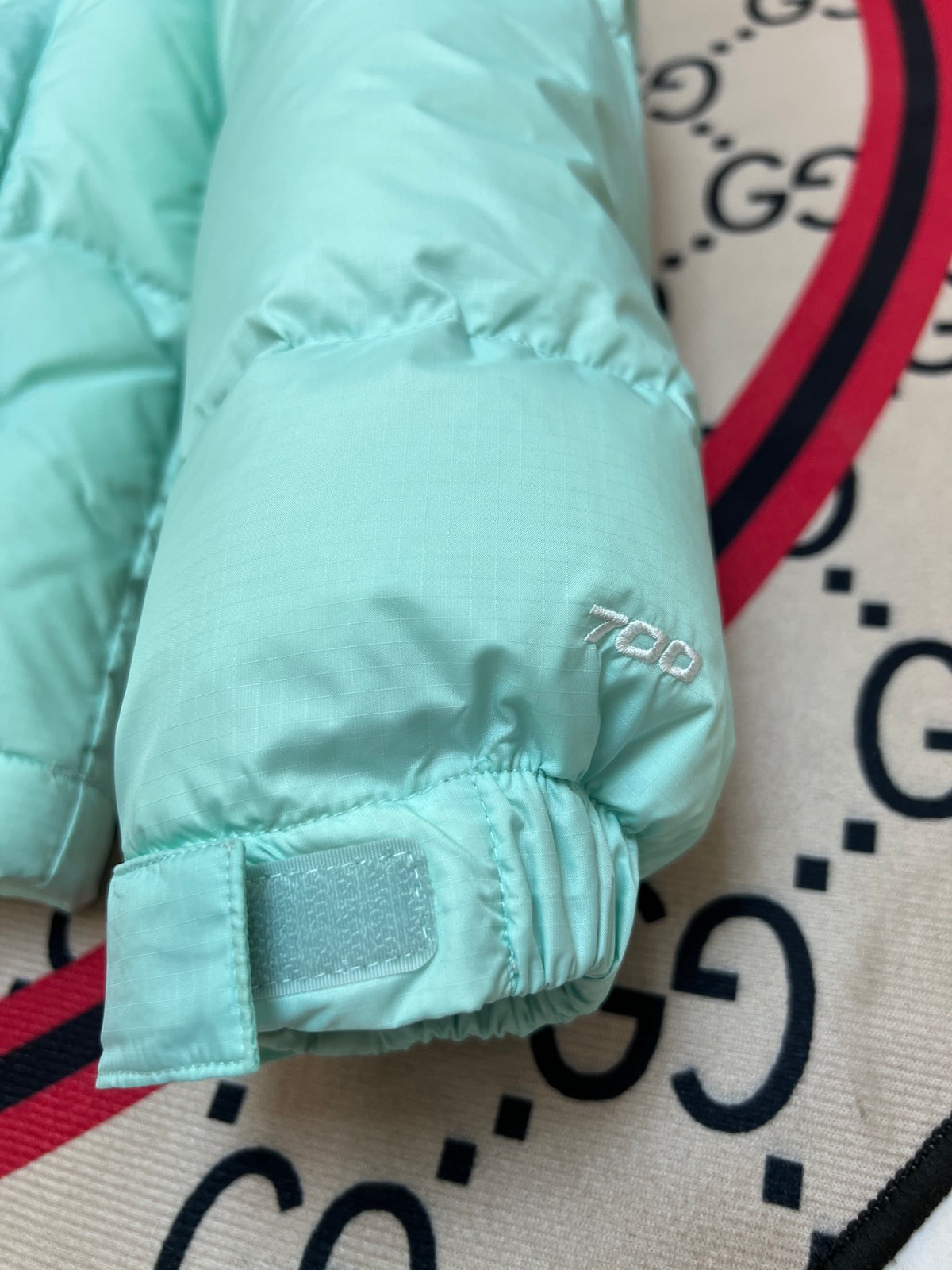 The North Face Teal Nuptse 700-Fill Down Puffer Jacket