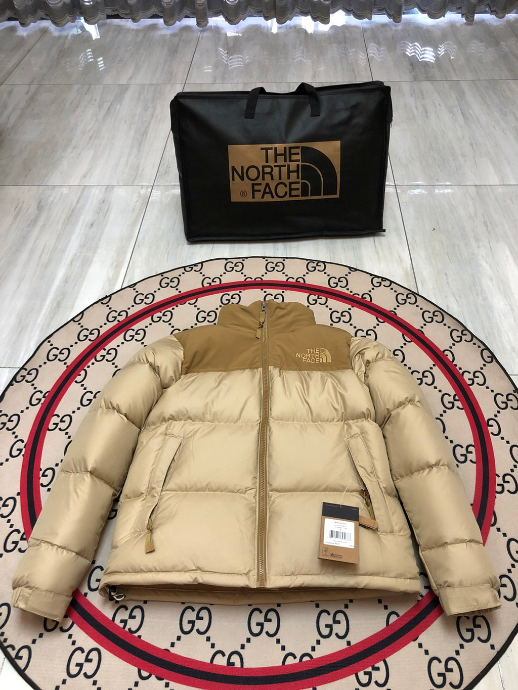 The North Face Teal Nuptse 700-Fill Down Puffer Jacket