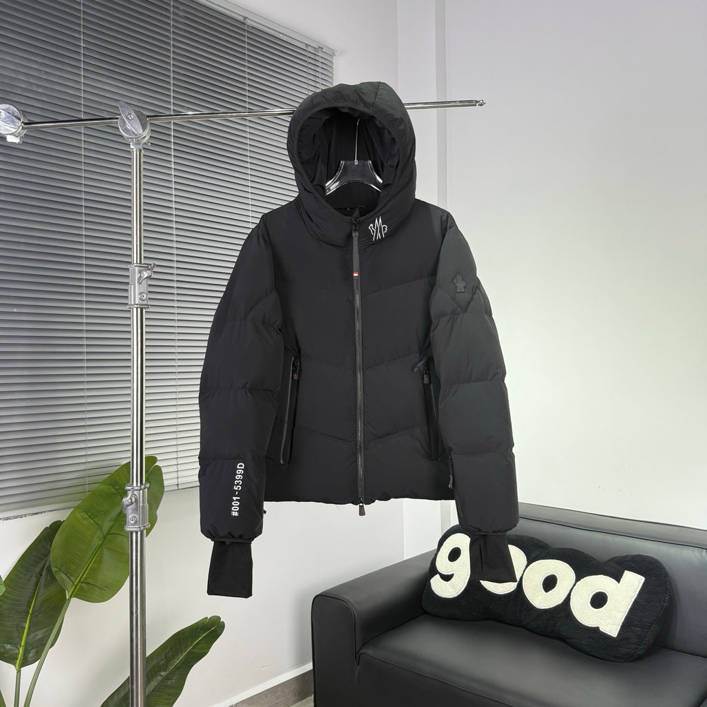 Moncler Grenoble Charcoal Oversized Hooded Down Puffer Jacket
