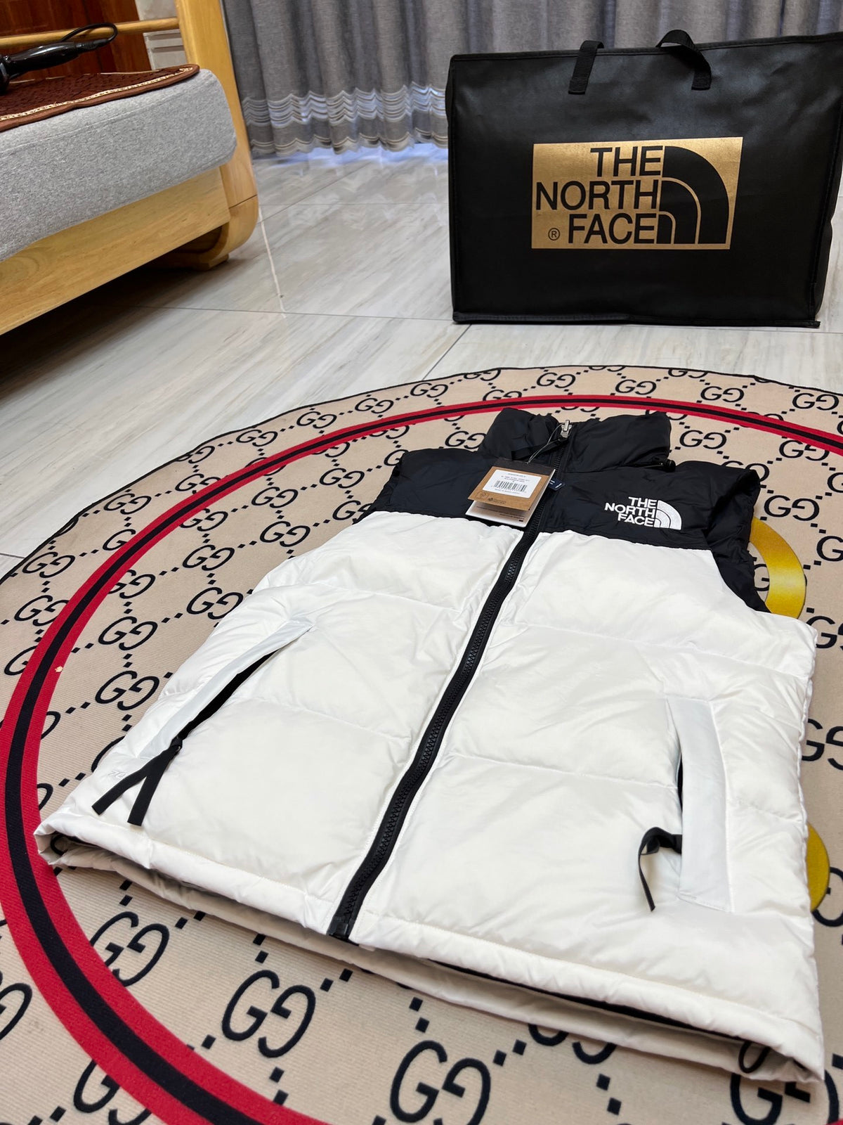 The North Face White 700-Fill Down Puffer Vest