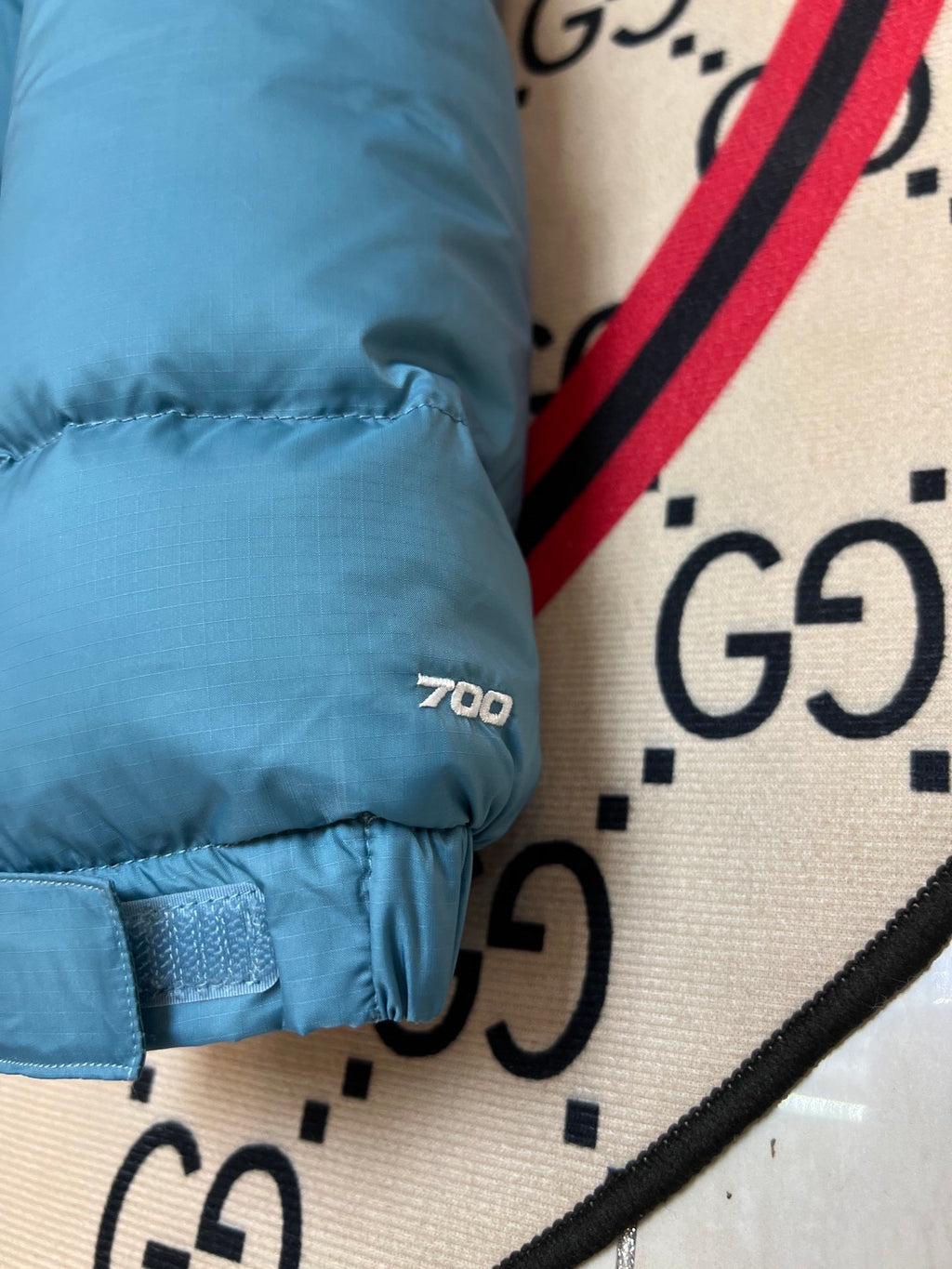 The North Face Teal Nuptse 700-Fill Down Puffer Jacket