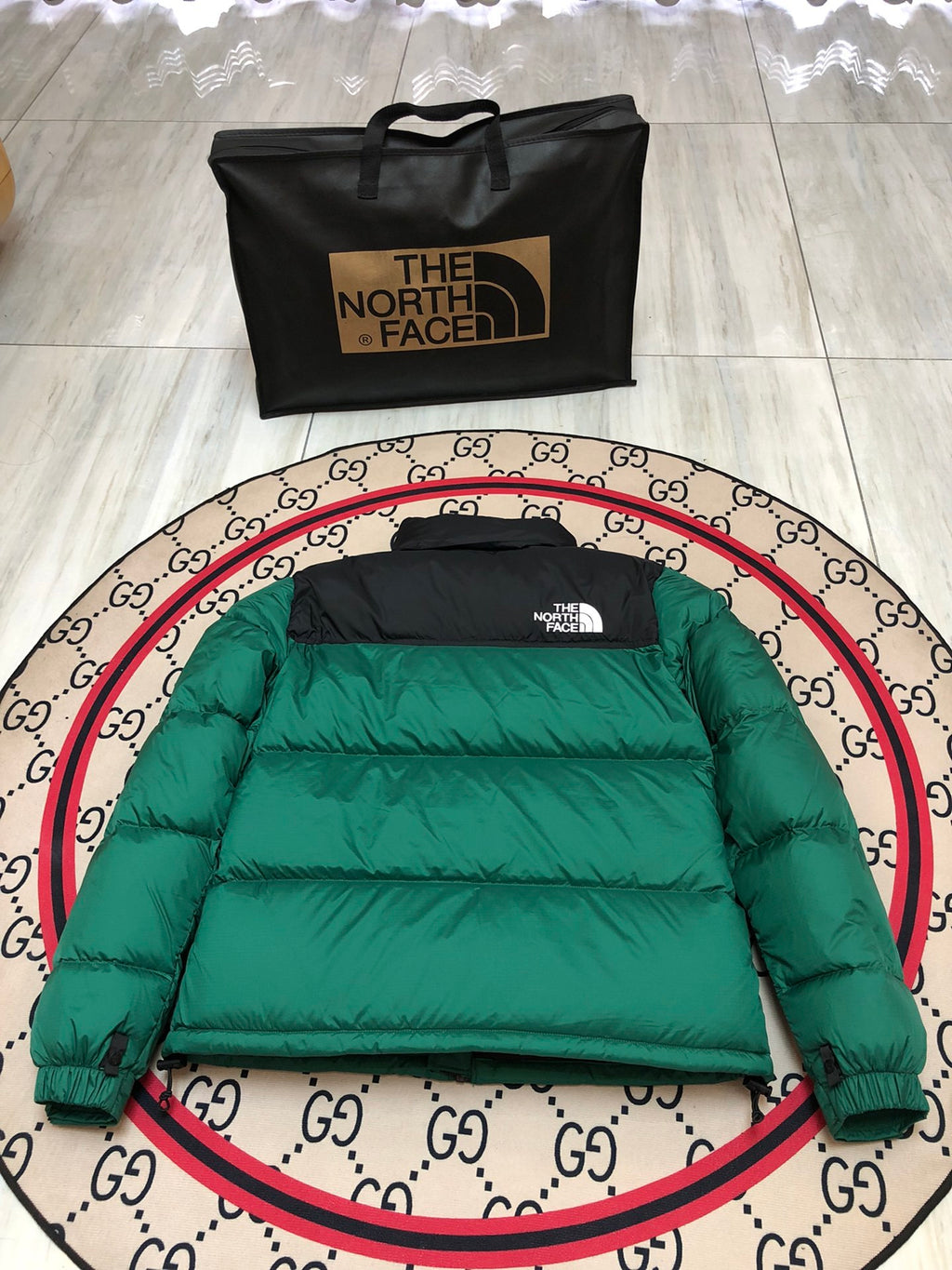 The North Face Teal Nuptse 700-Fill Down Puffer Jacket