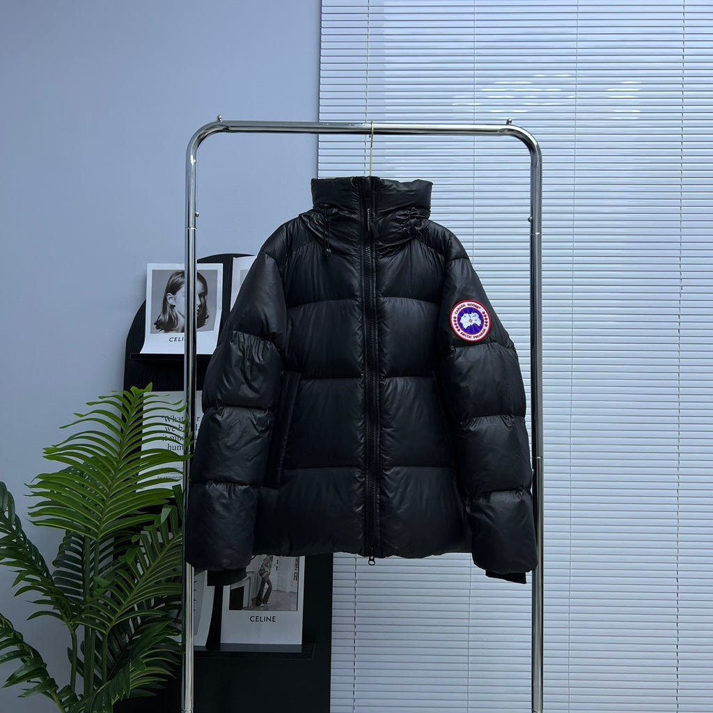 Canada Goose Black Glossy Oversized Hooded Down Puffer Jacket