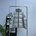 Canada Goose Silver Grey Glossy Hooded Down Puffer Jacket