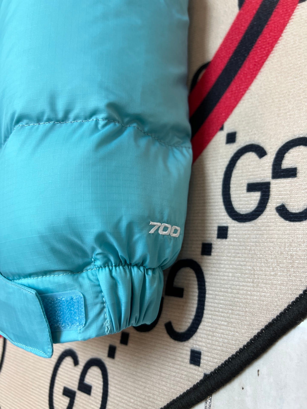 The North Face Teal Nuptse 700-Fill Down Puffer Jacket
