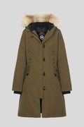 Canada Goose Military Green Rossclair Women's Long Down Parka with Fur Hood