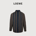 Loewe Anagram Vertical Stripe Embroidered Wool-Blend Long Sleeve Shirt